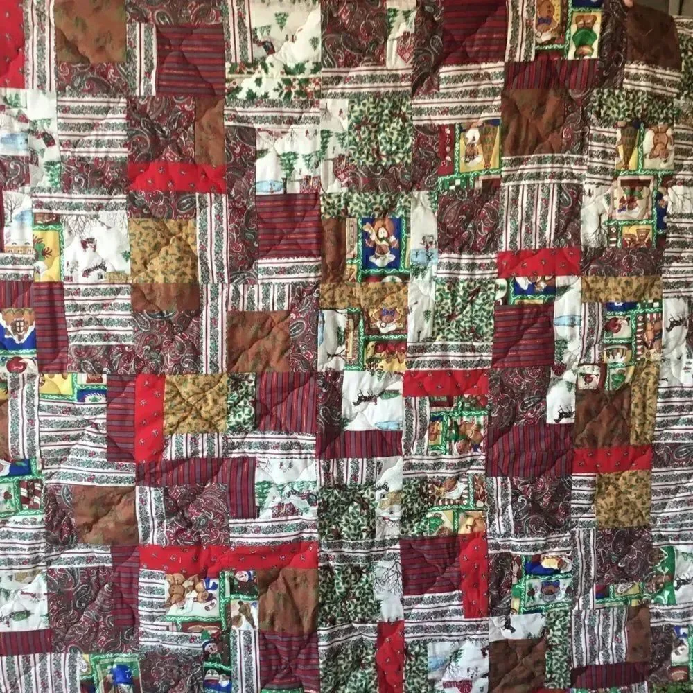 NWT Hand Crafted “Country Home” Christmas Large  Quilt
